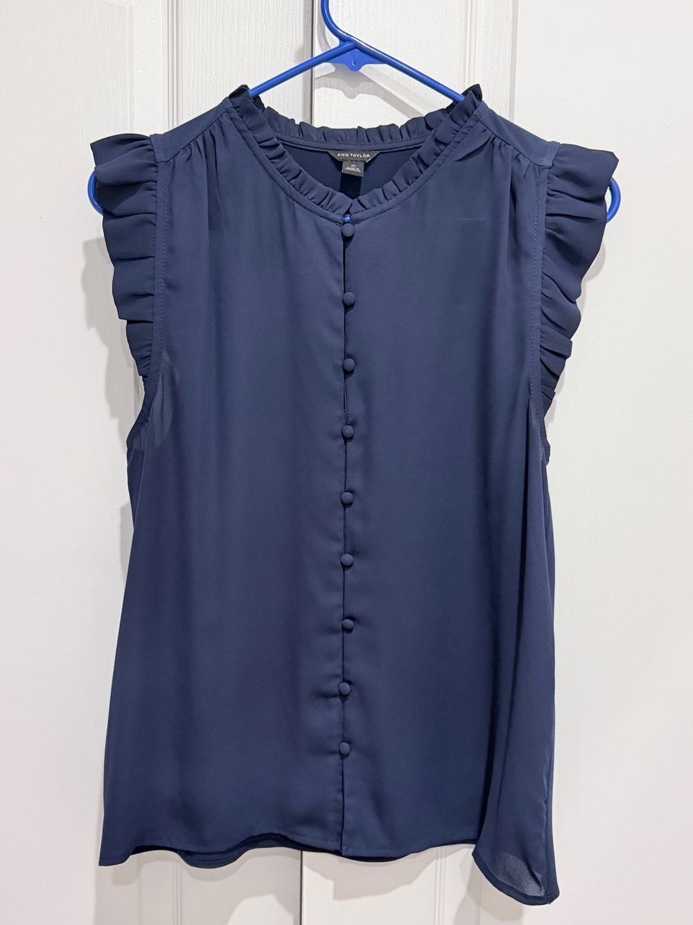 Ann Taylor Navy Blouse (XS)